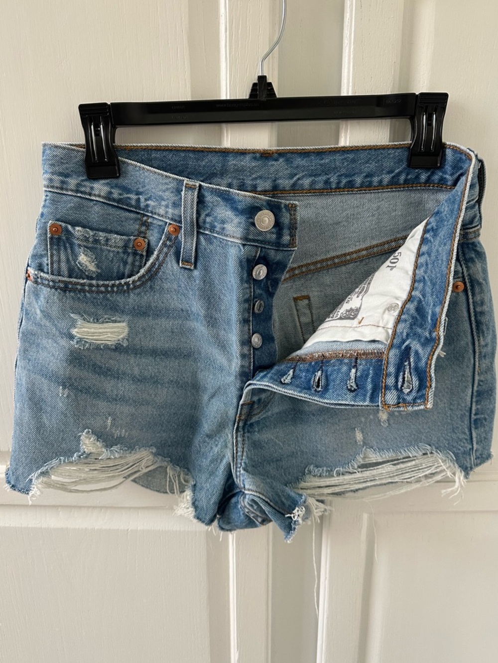 Levi's 501 Distressed High-Rise Button-Fly Women's Shorts